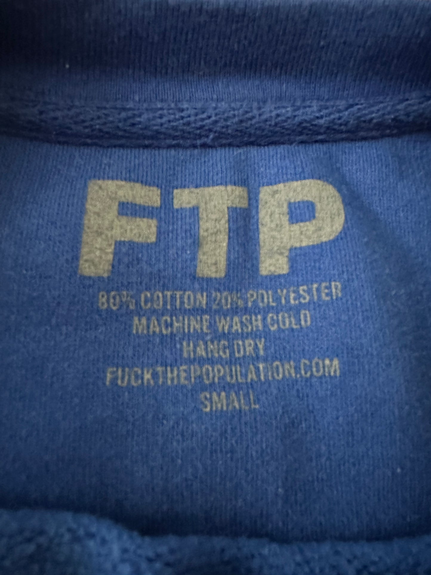 FTP PIXEL LOGO CREWNECK ROYAL BLUE SWEATSHIRT 2018SS MENS SMALL STREETWEAR FTP