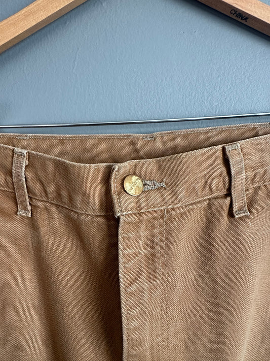 Carhartt B01 Dungaree Fit Double Knee Pants 32x30 Faded Brown Carpenter