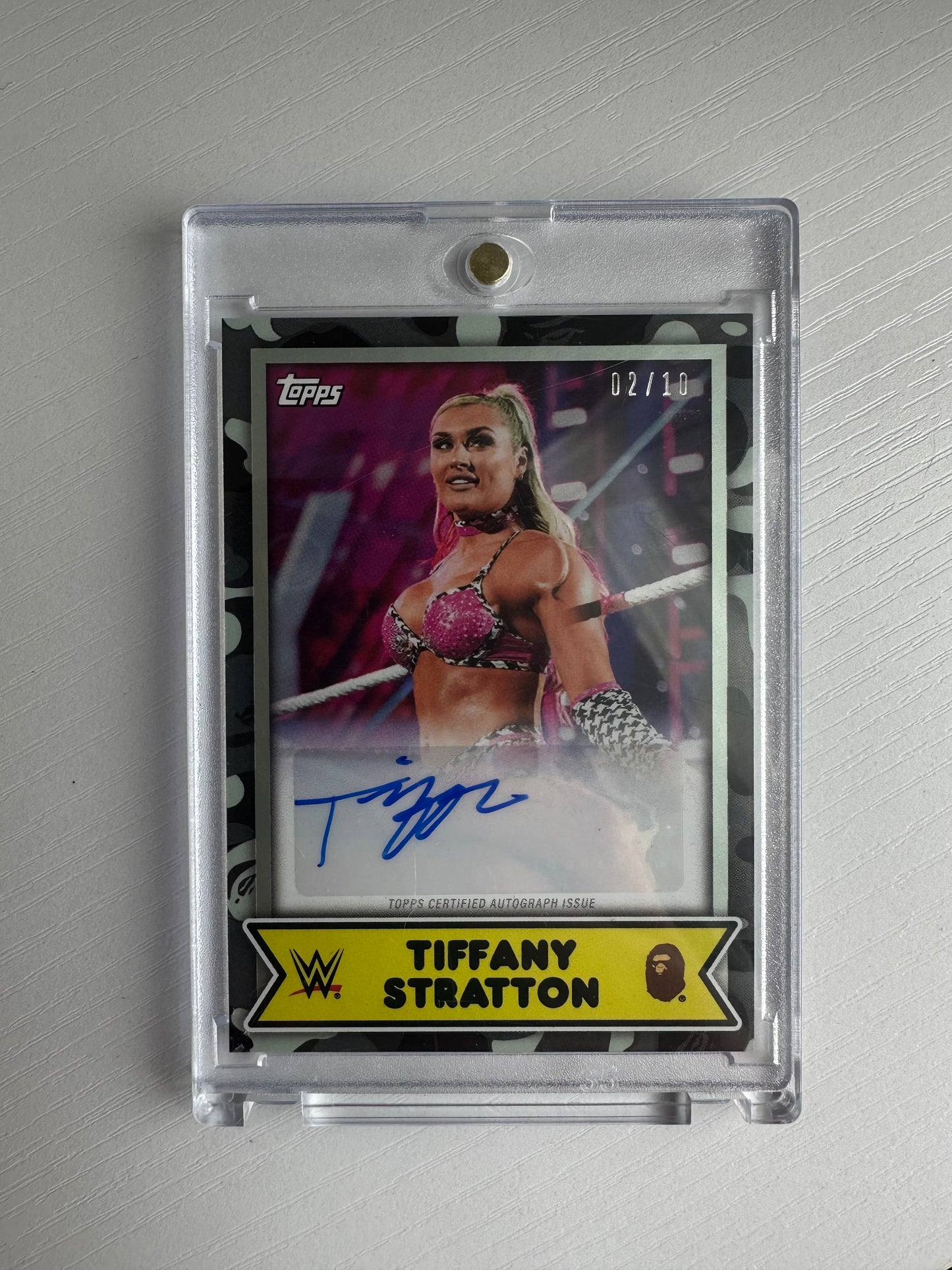 WWE Tiffany Stratton Autograph /10 BAPE Black Camo Auto SSP Rare