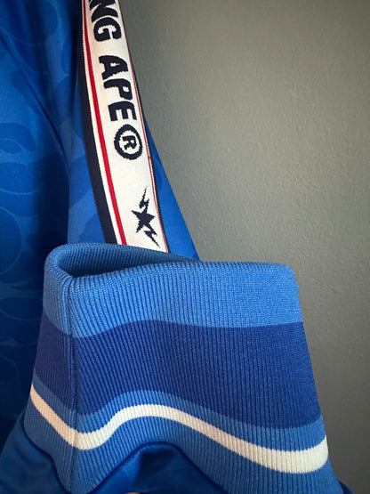 BAPE MENS SOLID CAMO RELAXED FIT SHARK FULL ZIP HOODIE JACKET XL BLUE