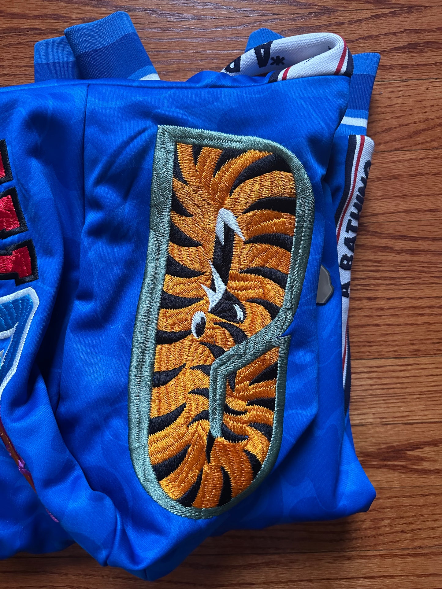 BAPE MENS SOLID CAMO RELAXED FIT SHARK FULL ZIP HOODIE JACKET XL BLUE