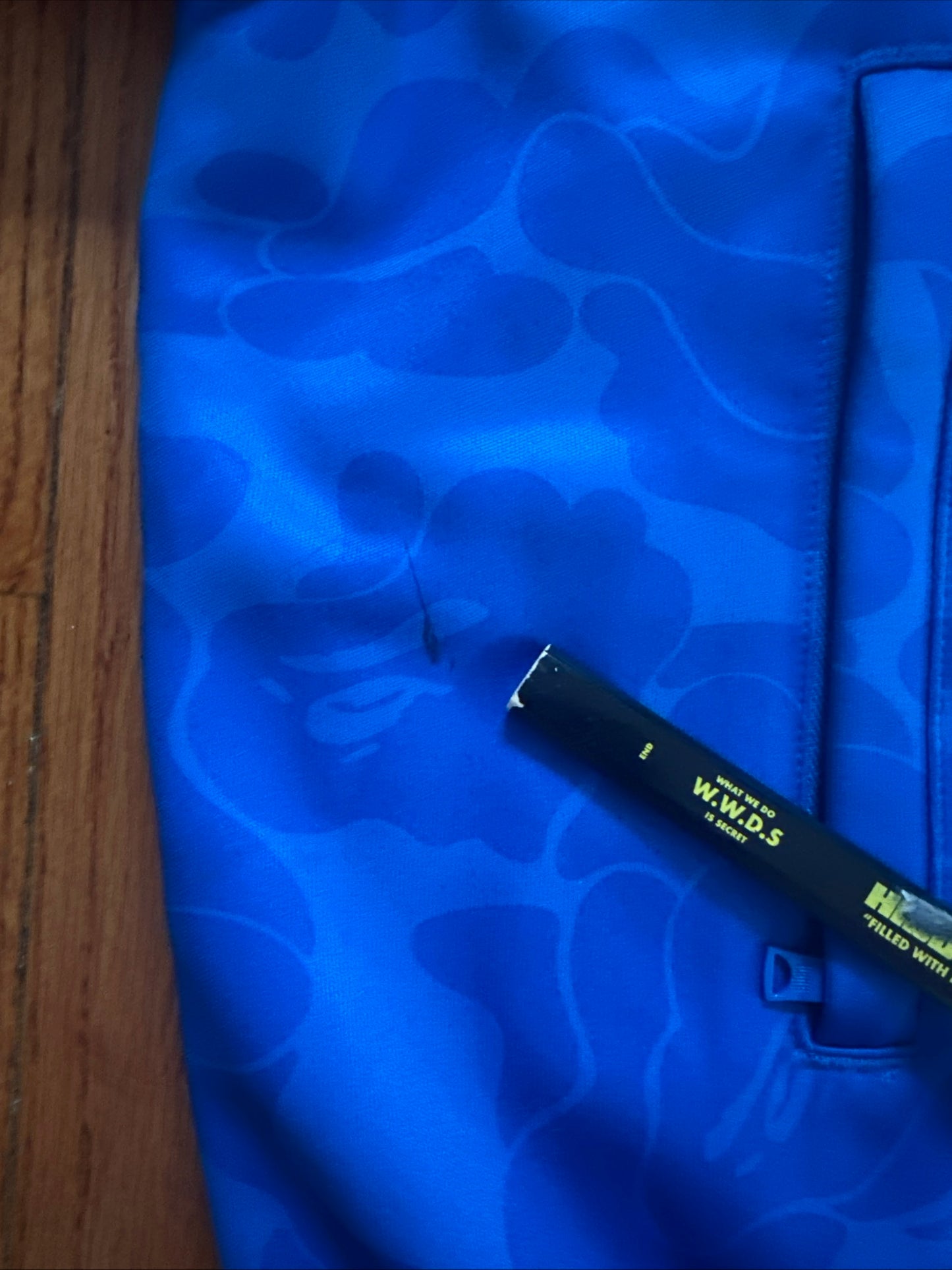 BAPE MENS SOLID CAMO RELAXED FIT SHARK FULL ZIP HOODIE JACKET XL BLUE