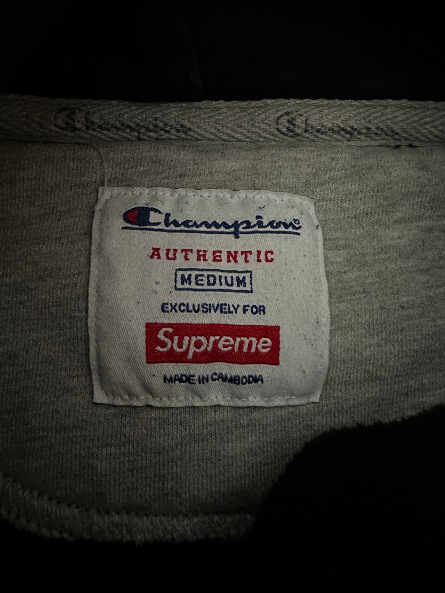 Supreme x Champion Black SS17 Pullover Sweatshirt Mens Medium Streetwear Used