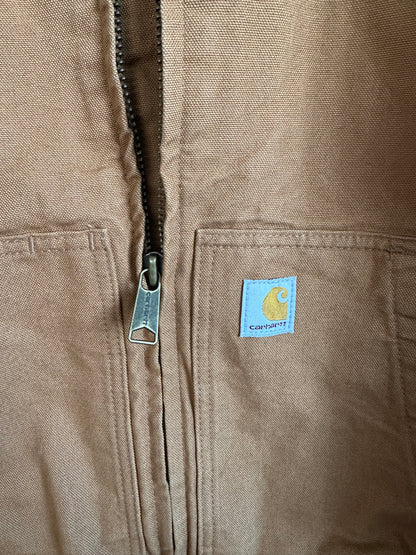 Carhartt Washed Duck Active Jacket Brown Quilted Insulated Men’s Small Workwear