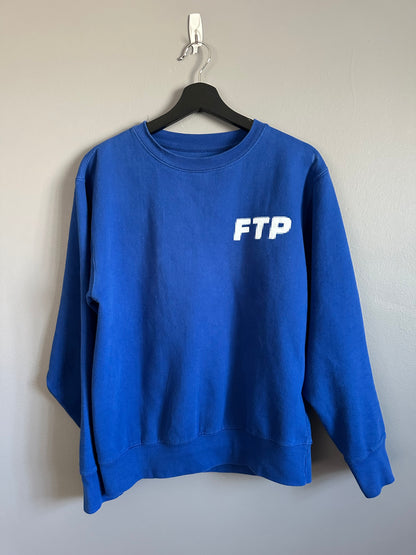 FTP PIXEL LOGO CREWNECK ROYAL BLUE SWEATSHIRT 2018SS MENS SMALL STREETWEAR FTP