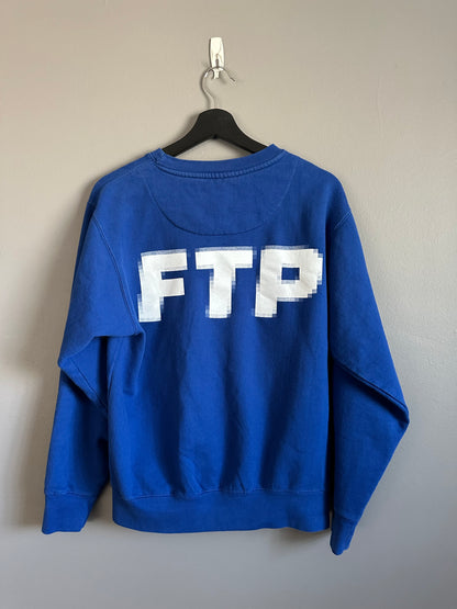 FTP PIXEL LOGO CREWNECK ROYAL BLUE SWEATSHIRT 2018SS MENS SMALL STREETWEAR FTP