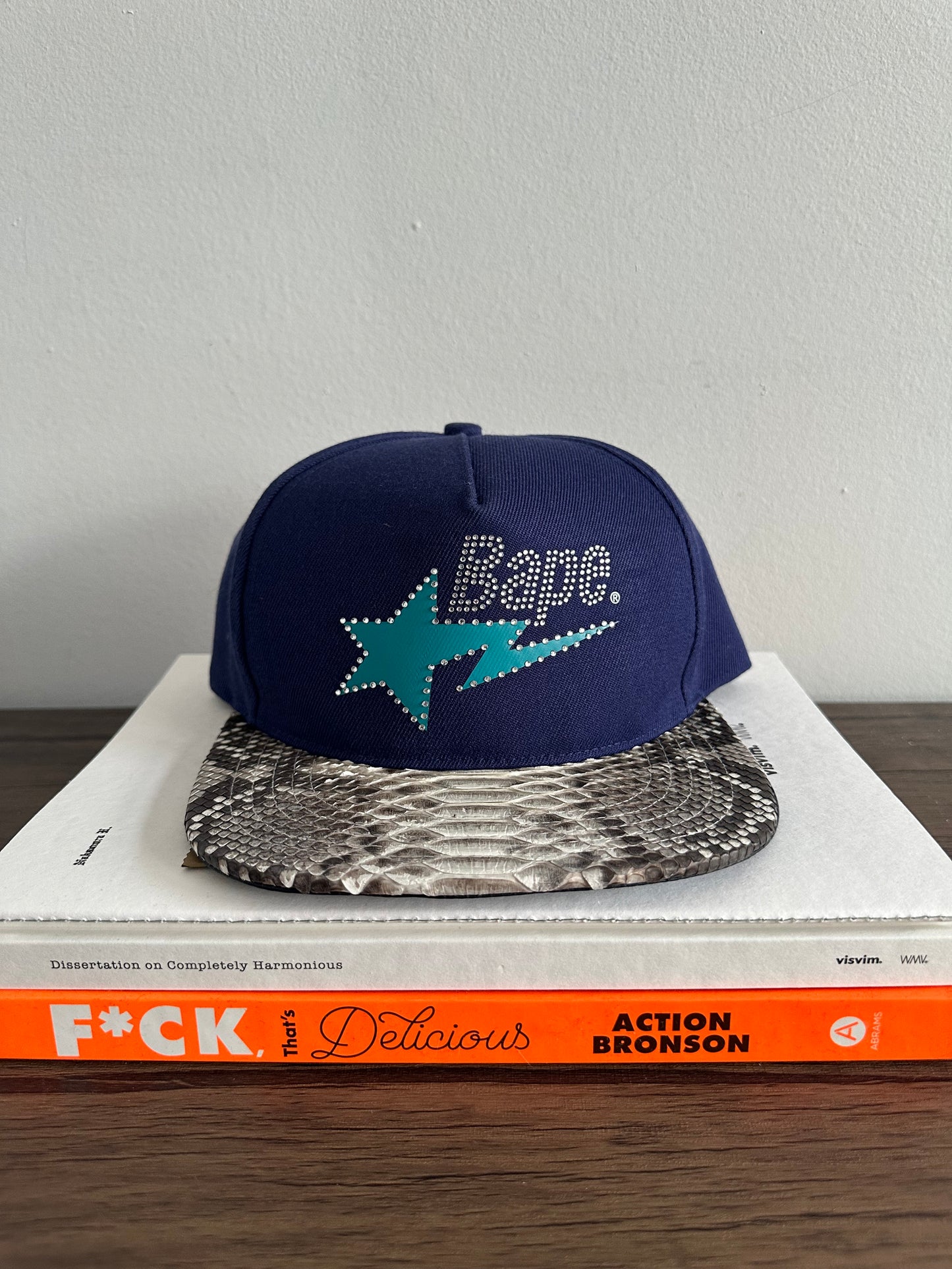 BAPE x Just Don Rhinestone Hat Python Leather Chicago USA Exclusive Navy Teal