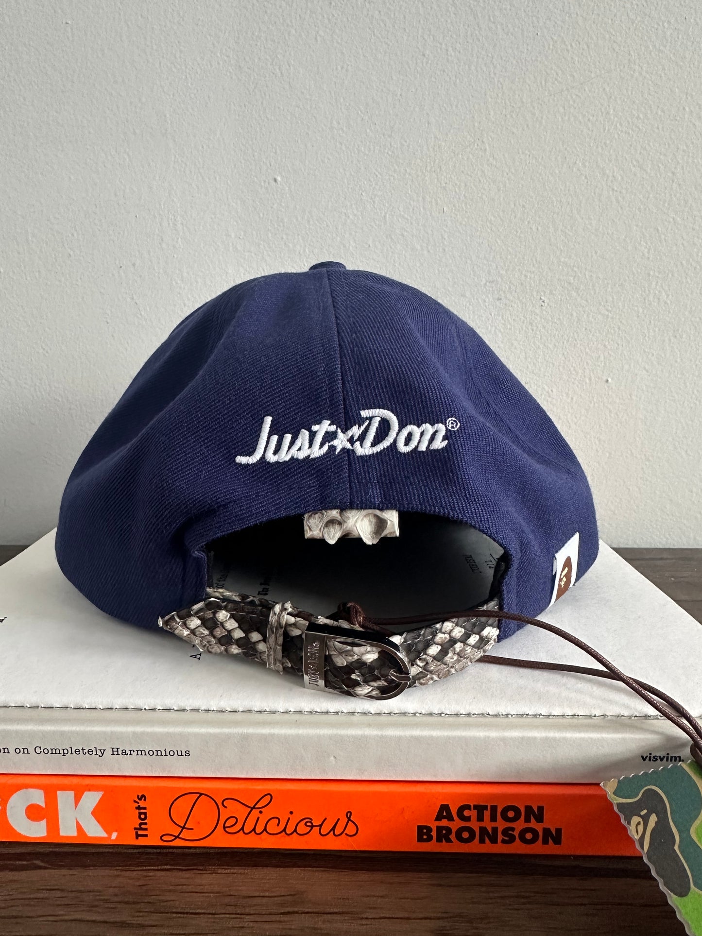 BAPE x Just Don Rhinestone Hat Python Leather Chicago USA Exclusive Navy Teal