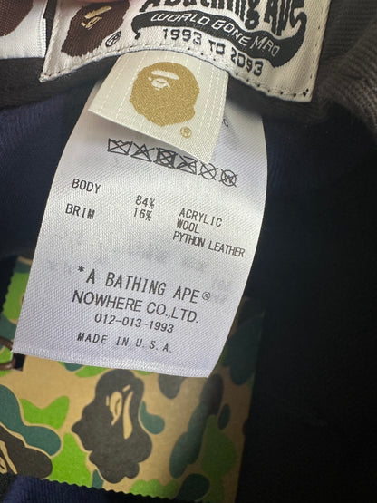 BAPE x Just Don Rhinestone Hat Python Leather Chicago USA Exclusive Navy Teal