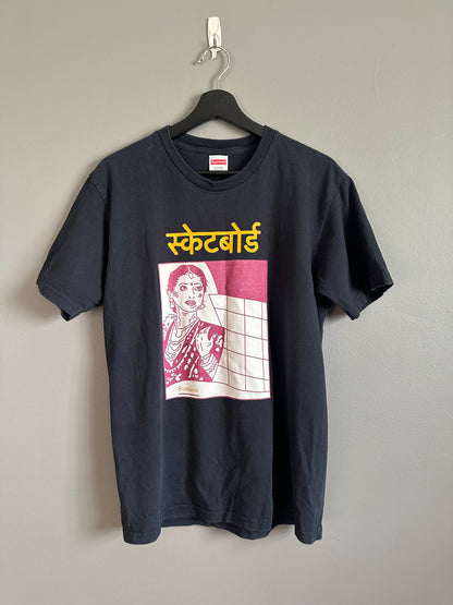 Supreme FW18 T-Shirt Bombay Tee Navy S/S Crew Neck Men’s Size M