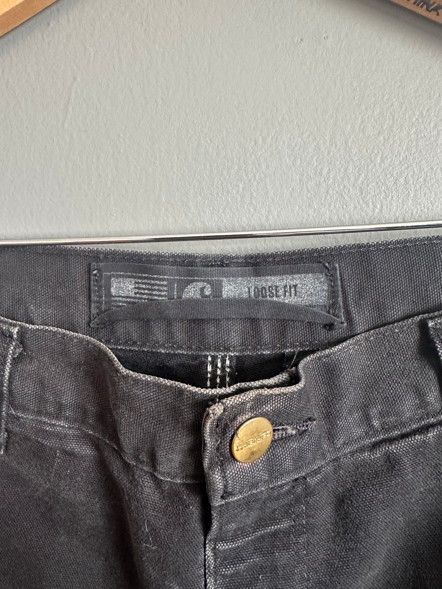 Carhartt Double Knee Carpenter Pants Mens 33x30 B01 BLK Faded Distressed