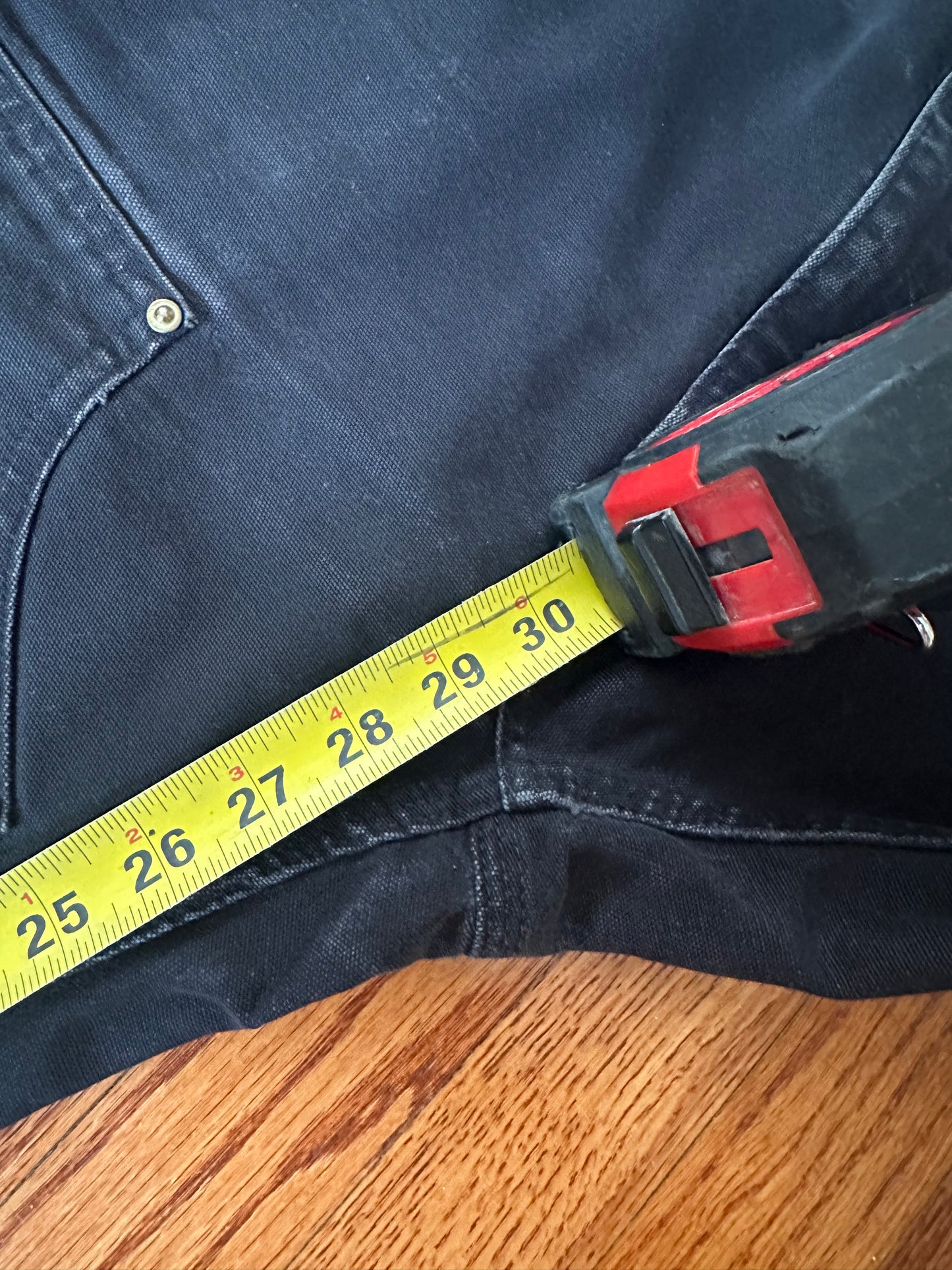 Carhartt Double Knee Carpenter Pants Mens 33x30 B01 BLK Faded Distressed