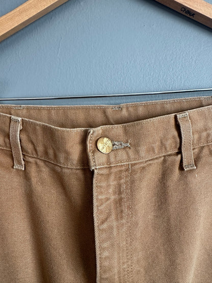 Carhartt B01 Dungaree Fit Double Knee Pants 32x30 Faded Brown Carpenter