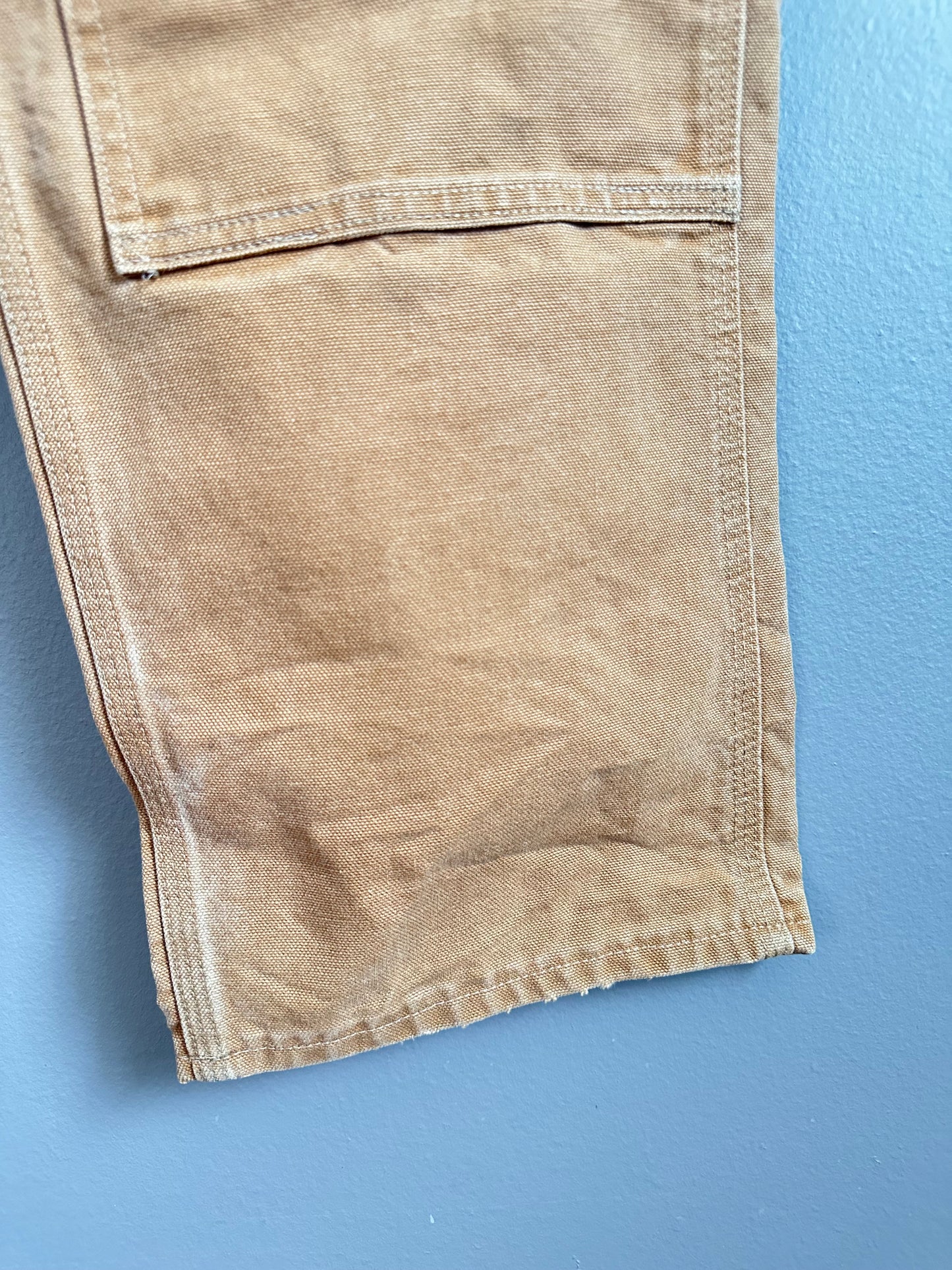 Carhartt B01 Dungaree Fit Double Knee Pants 32x30 Faded Brown Carpenter