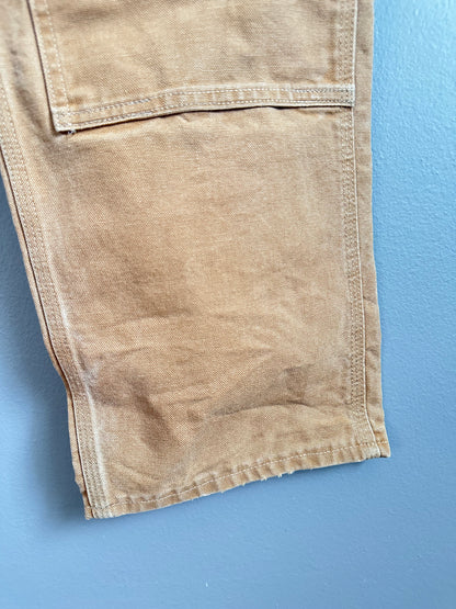 Carhartt B01 Dungaree Fit Double Knee Pants 32x30 Faded Brown Carpenter