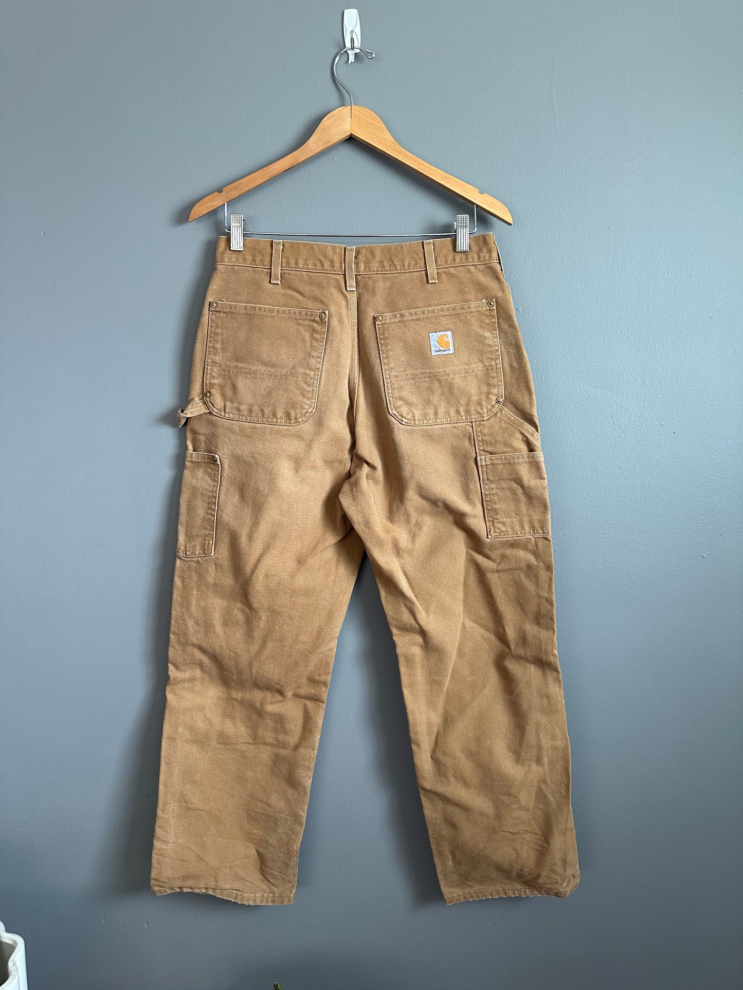 Carhartt B01 Dungaree Fit Double Knee Pants 32x30 Faded Brown Carpenter